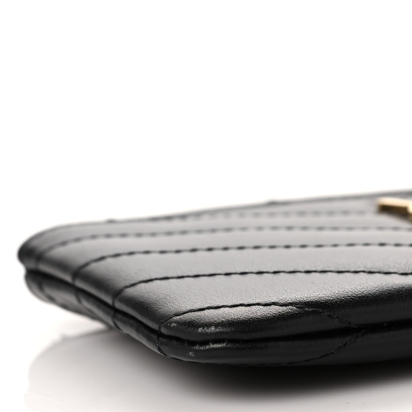 Calfskin Matelasse Monogram Key Pouch Black