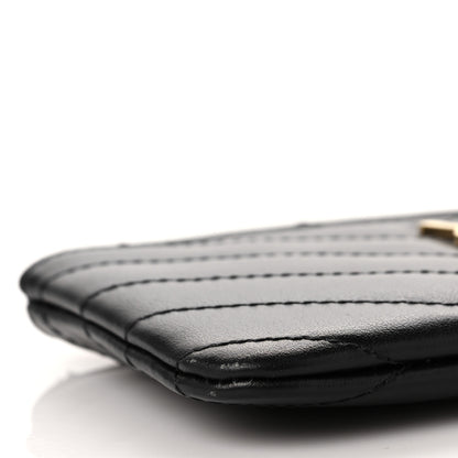 Saint Laurent Calfskin Matelasse Monogram Key Pouch Black 8 of 9