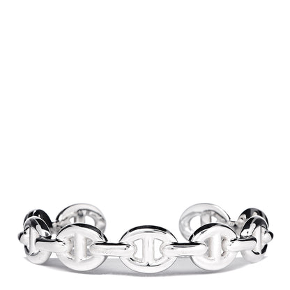 Hermes Sterling Silver MM Chaine d'Ancre Enchainee Cuff Bracelet SH 1 of 5