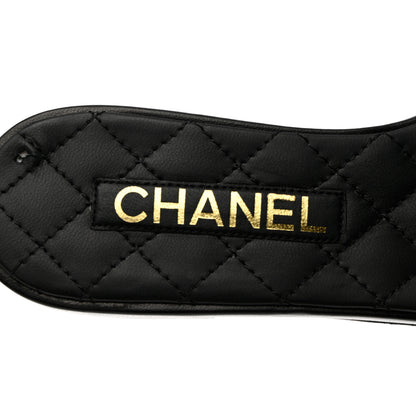 Chanel Lambskin Quilted CC Turnlock Sandals 38 Black 7 of 9