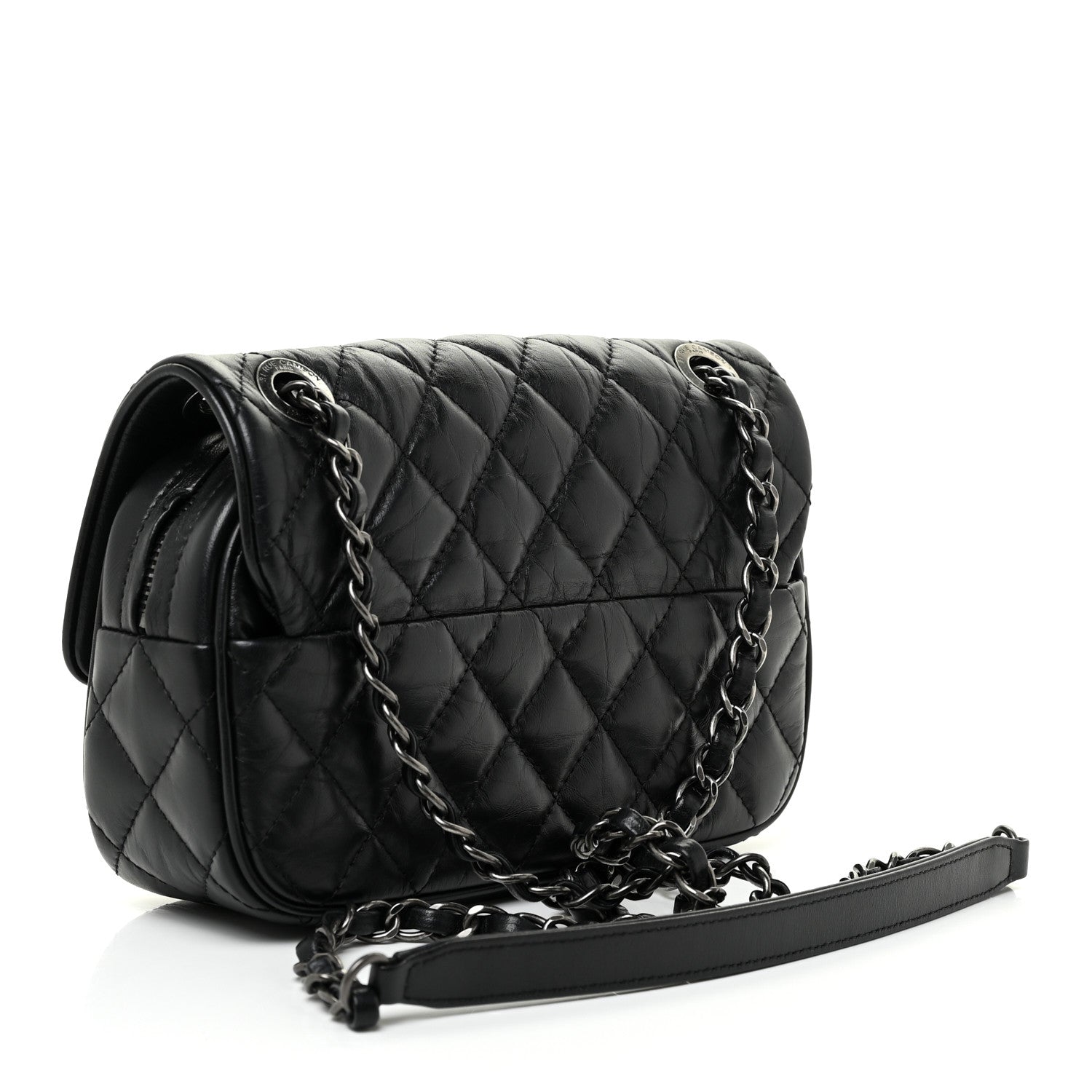 Chanel Aged Calfskin Quilted Small Easy Flap Black 3 of 13