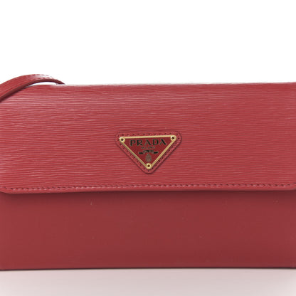 Prada Vitello Move Flap Wallet With Strap Fuoco 10 of 11