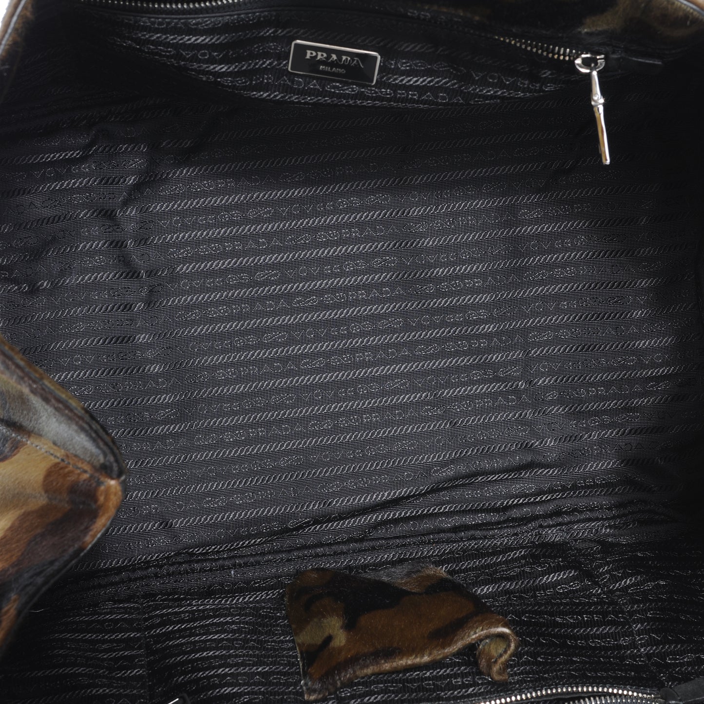 Calf Hair Camouflage Print Tote Mimetico