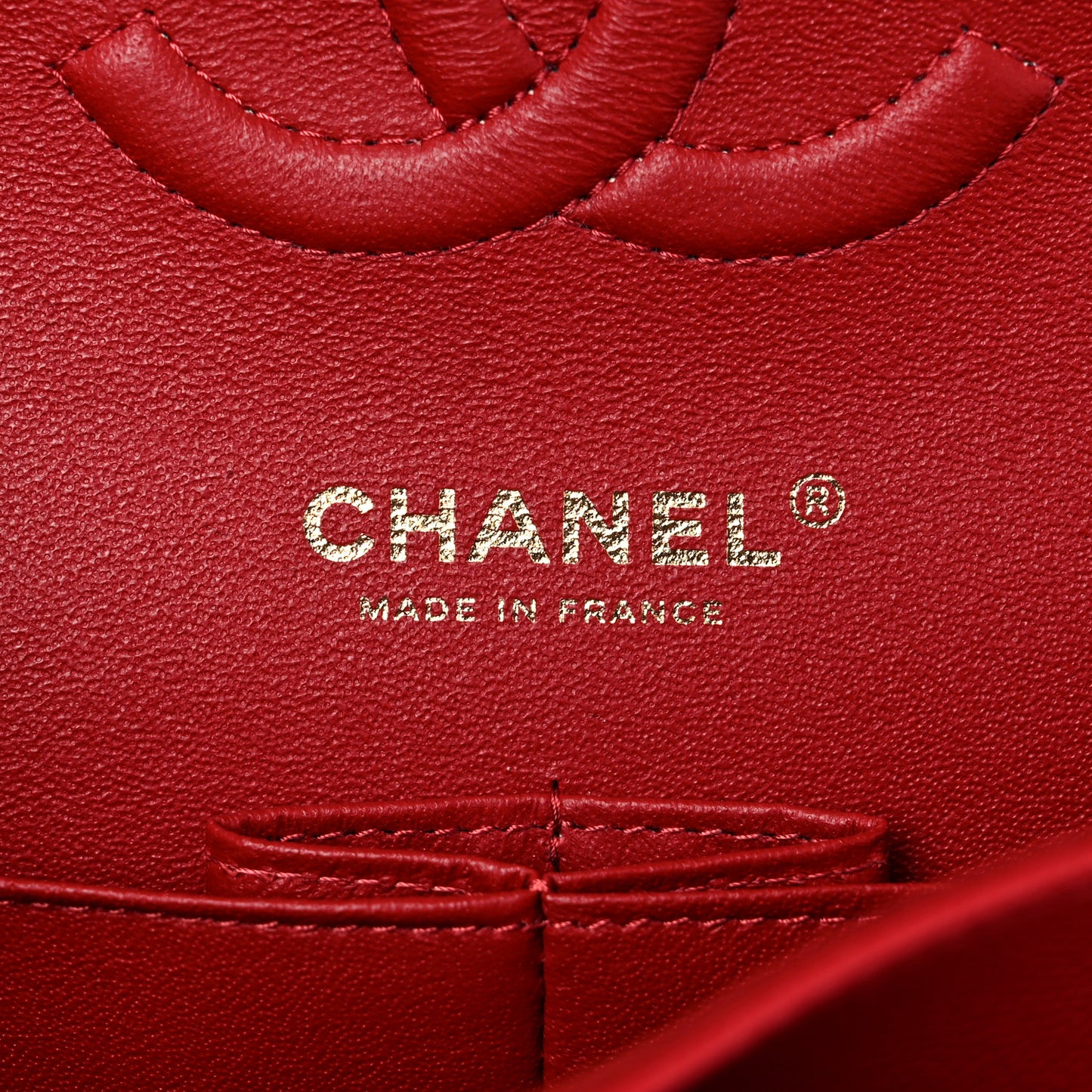 Caviar Quilted Medium Double Flap Red