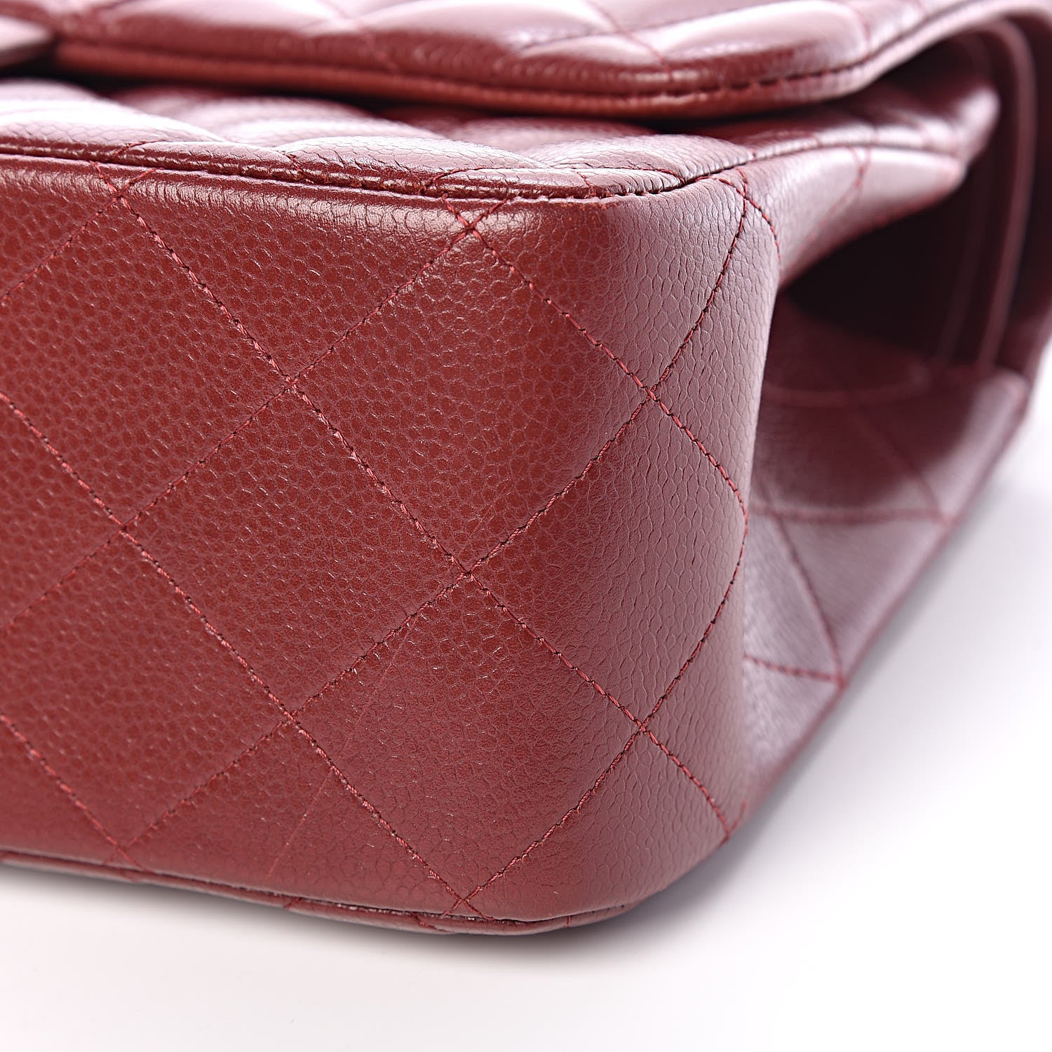 Chanel Caviar Quilted Jumbo Double Flap Dark Red 6 of 10