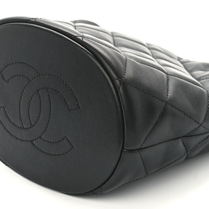 Chanel Lambskin Quilted My Perfect Chain Bucket Drawstring Bag Black 11 of 11
