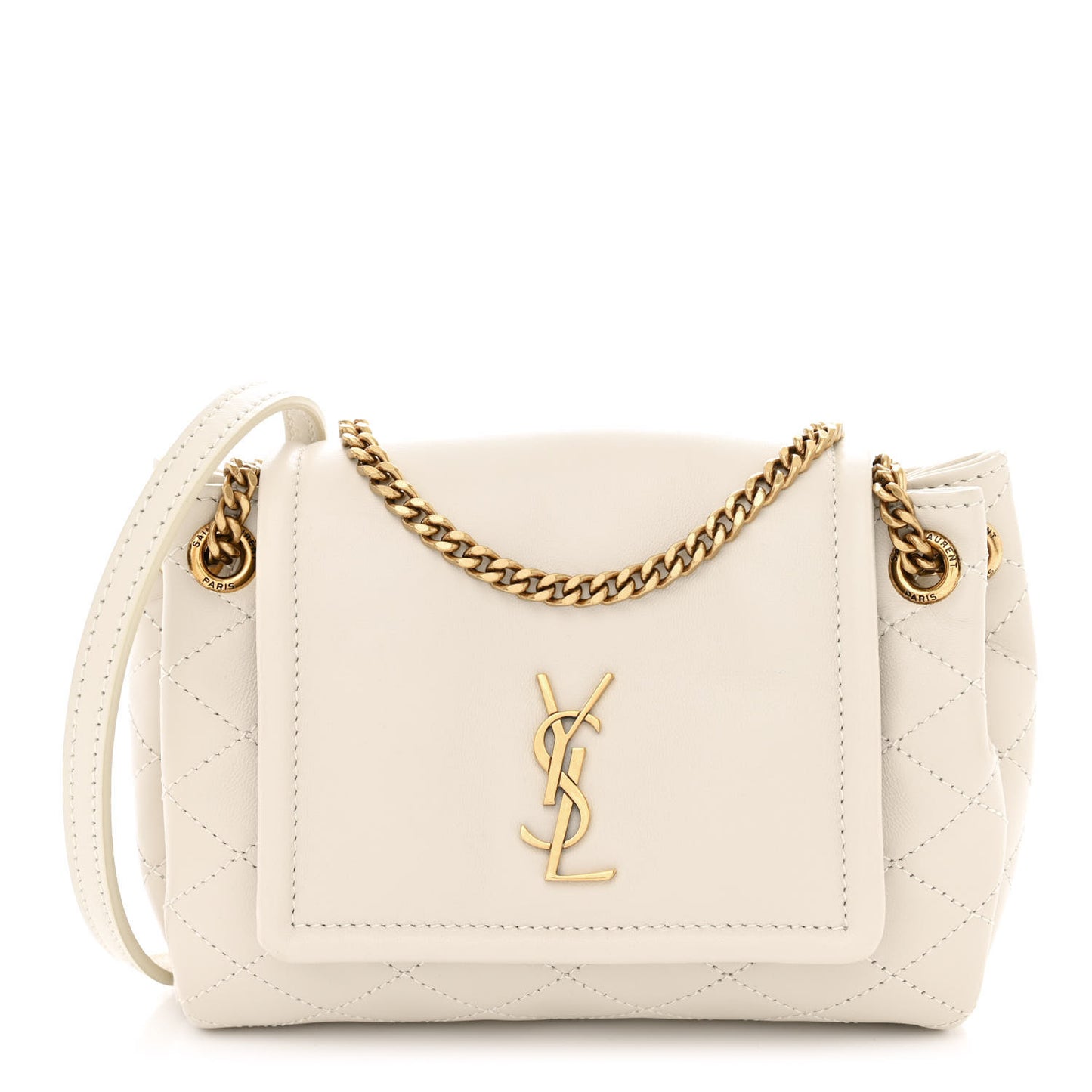 Lambskin Quilted Monogram Mini Nolita Crema Soft