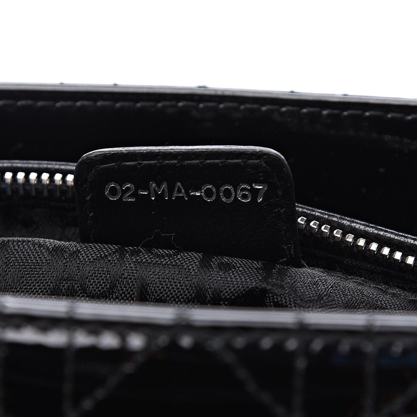 Patent Cannage Stitched Medium Lady Dior Black