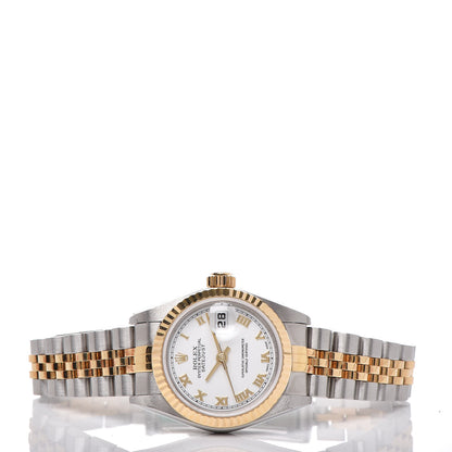 Rolex Stainless Steel 18K Yellow Gold 26mm Oyster Perpetual Datejust Watch White Roman 79173 3 of 6