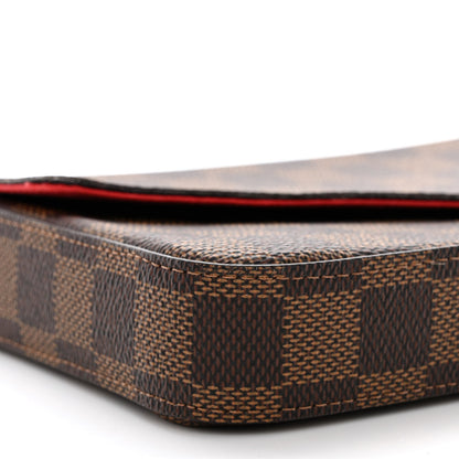 Louis Vuitton Damier Ebene Pochette Felicie Chain Wallet 12 of 14