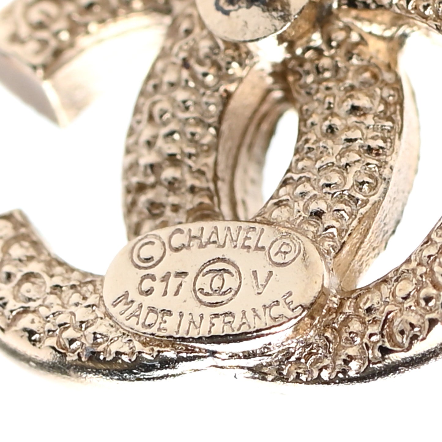 Crystal CC Earrings Light Gold