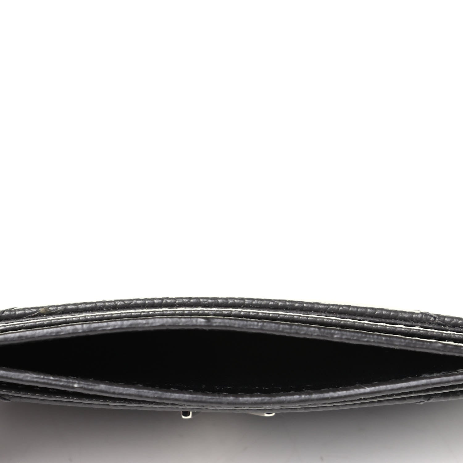 Saint Laurent Grain De Poudre Matelasse Chevron Monogram Credit Card Case Coal 4 of 4