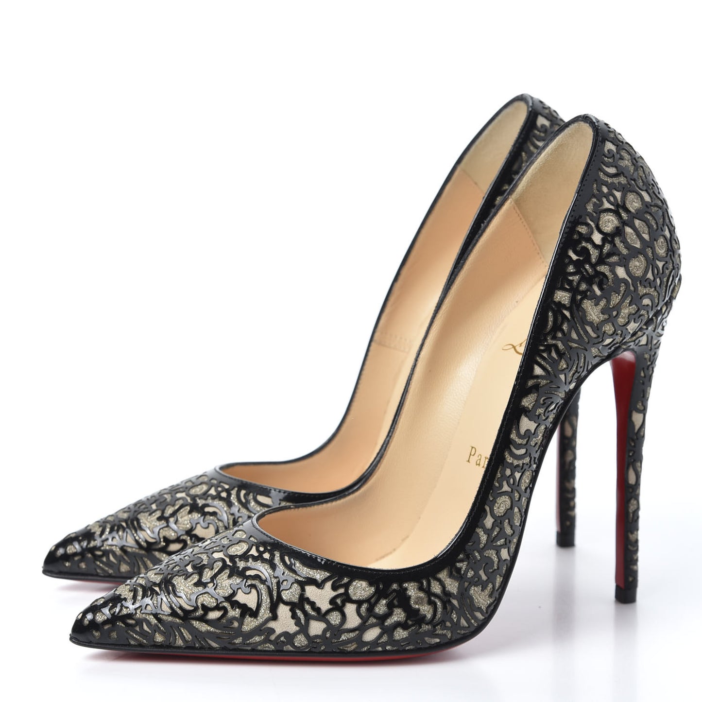 Patent Lace Glitter So Pretty 120 Pumps 37 Black