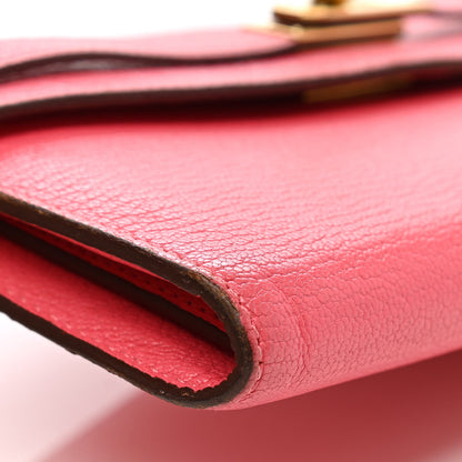 Hermes Chevre Mysore Kelly Longue Wallet Rose Azalee 15 of 17