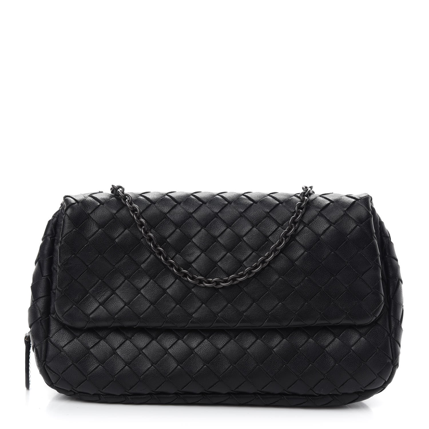Bottega Veneta Nappa Intrecciato Mini Chain Messenger Black 1 of 8