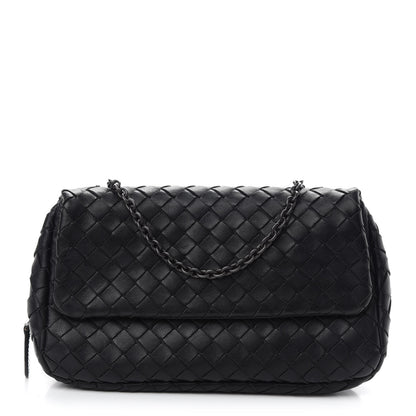 Bottega Veneta Nappa Intrecciato Mini Chain Messenger Black 1 of 8