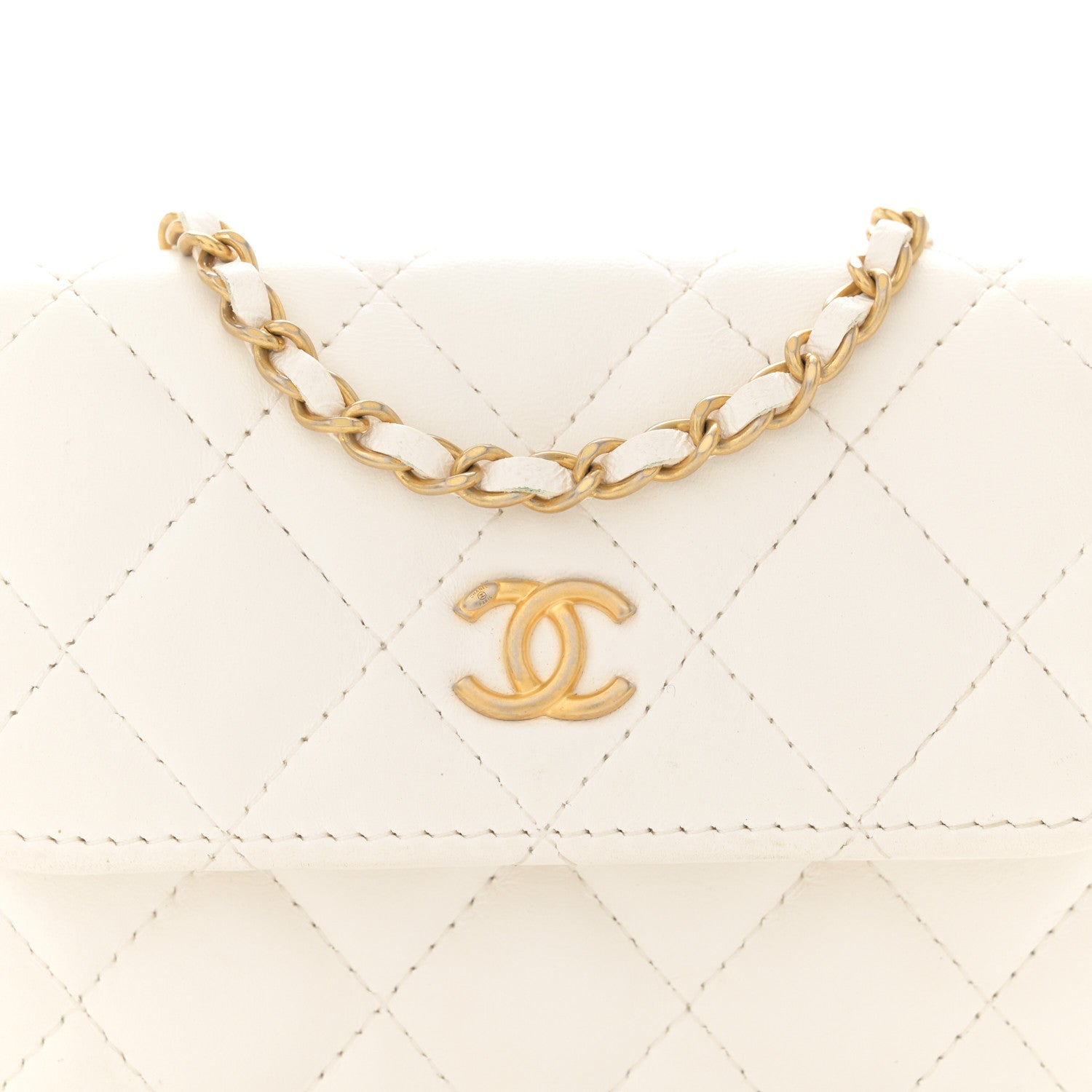 Chanel Lambskin Quilted Pearl Crush Clutch With Chain White 9 of 12