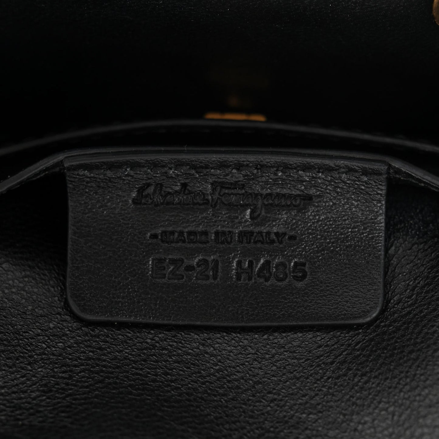 Calfskin Quilted Gancini Backpack Black