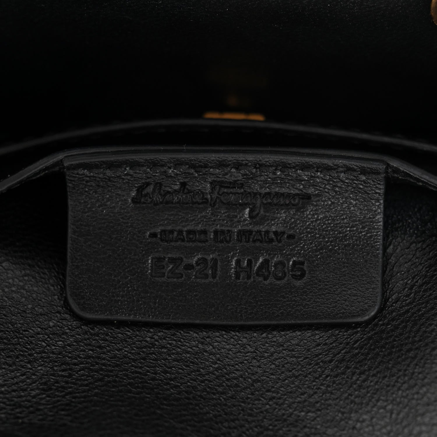 Salvatore Ferragamo Calfskin Quilted Gancini Backpack Black 7 of 10