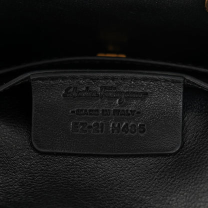 Salvatore Ferragamo Calfskin Quilted Gancini Backpack Black 7 of 10