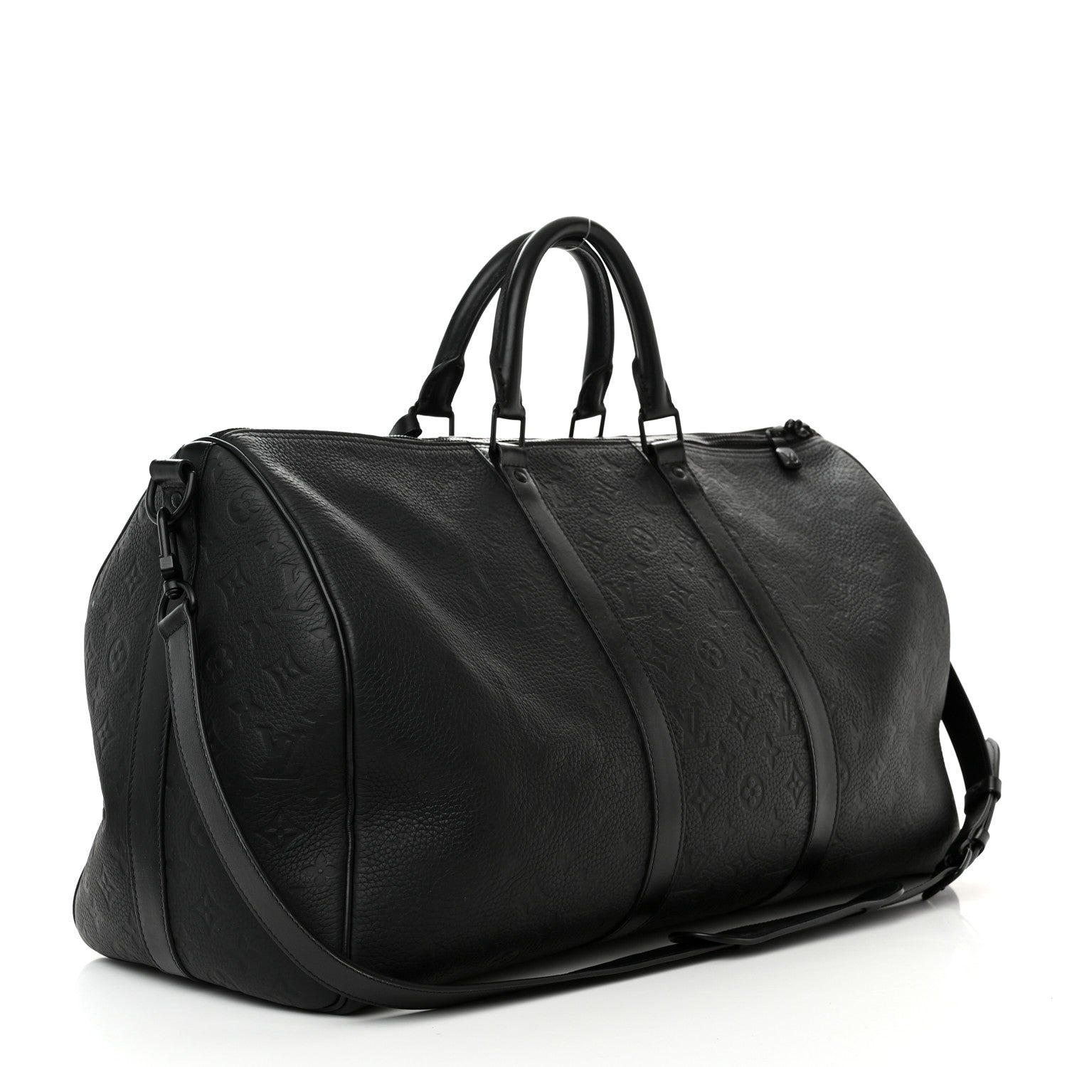 Louis Vuitton Taurillon Monogram Keepall Bandouliere 50 Black 3 of 18