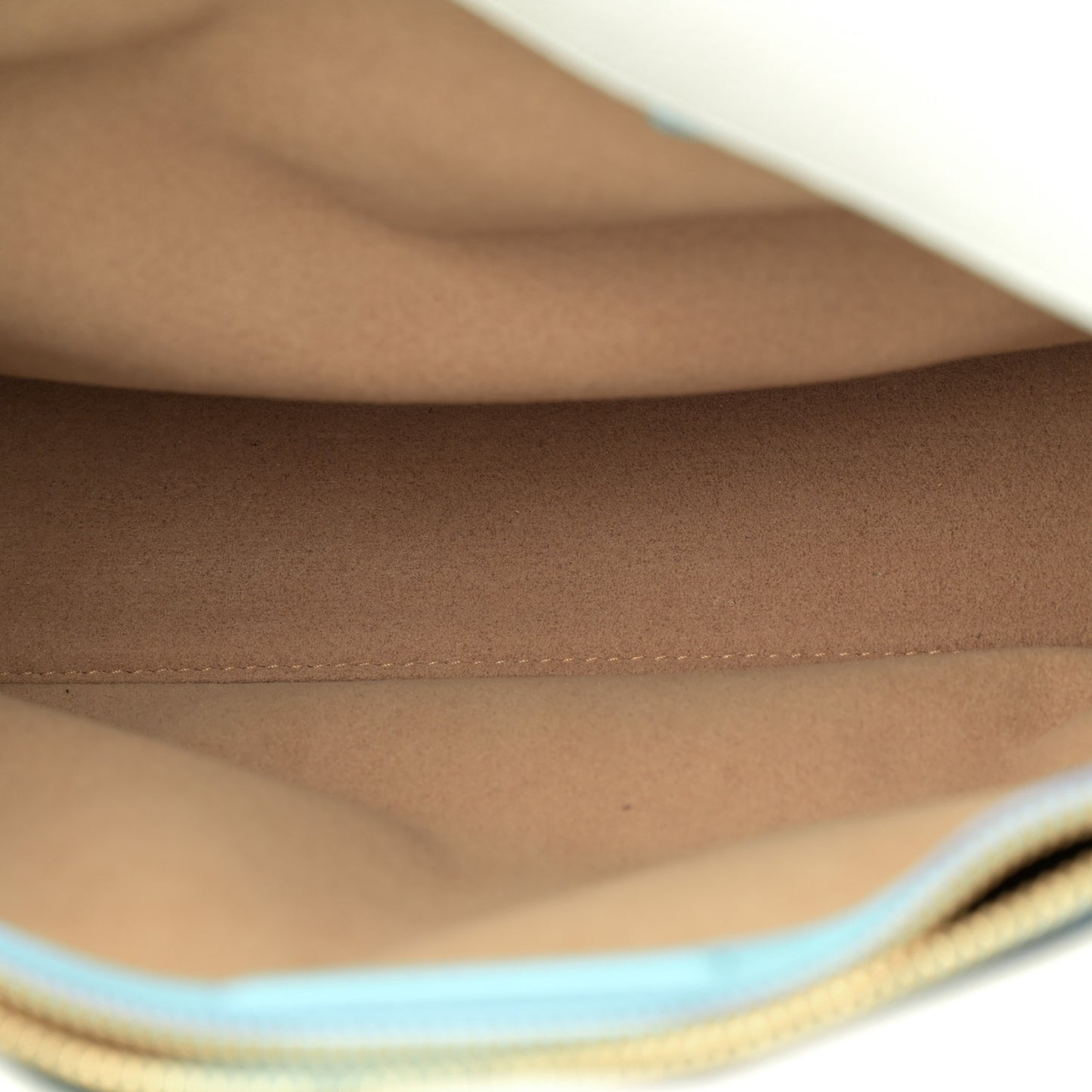 Grained Calfskin Medium Milla Tote White Flake