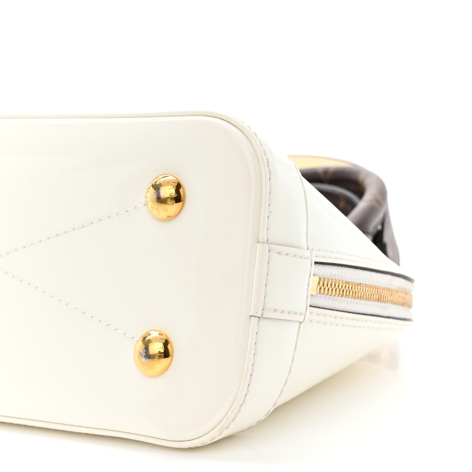 Louis Vuitton Patent Monogram Alma BB White 10 of 13