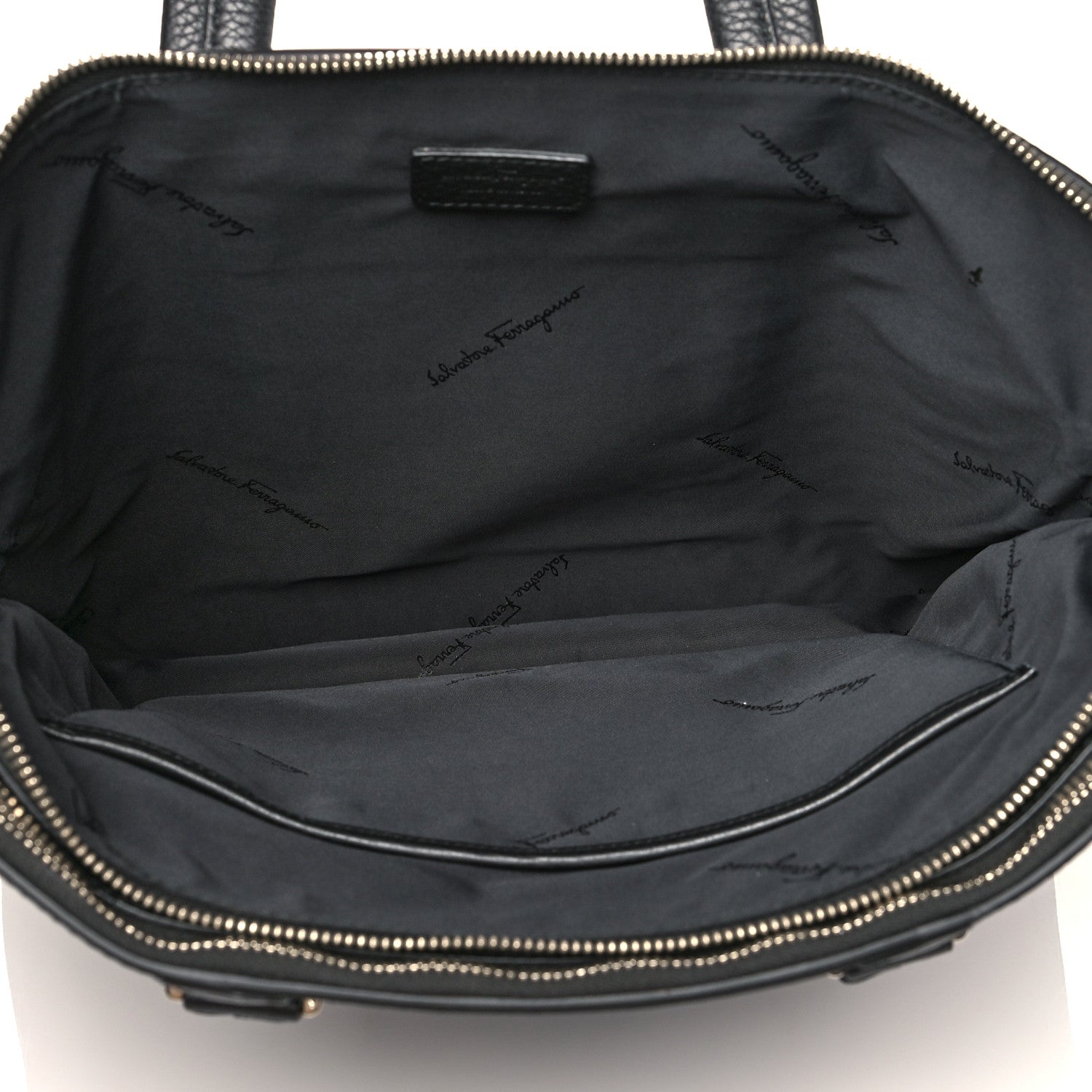 Salvatore Ferragamo Calfskin Gancini Business Bag Black 5 of 10