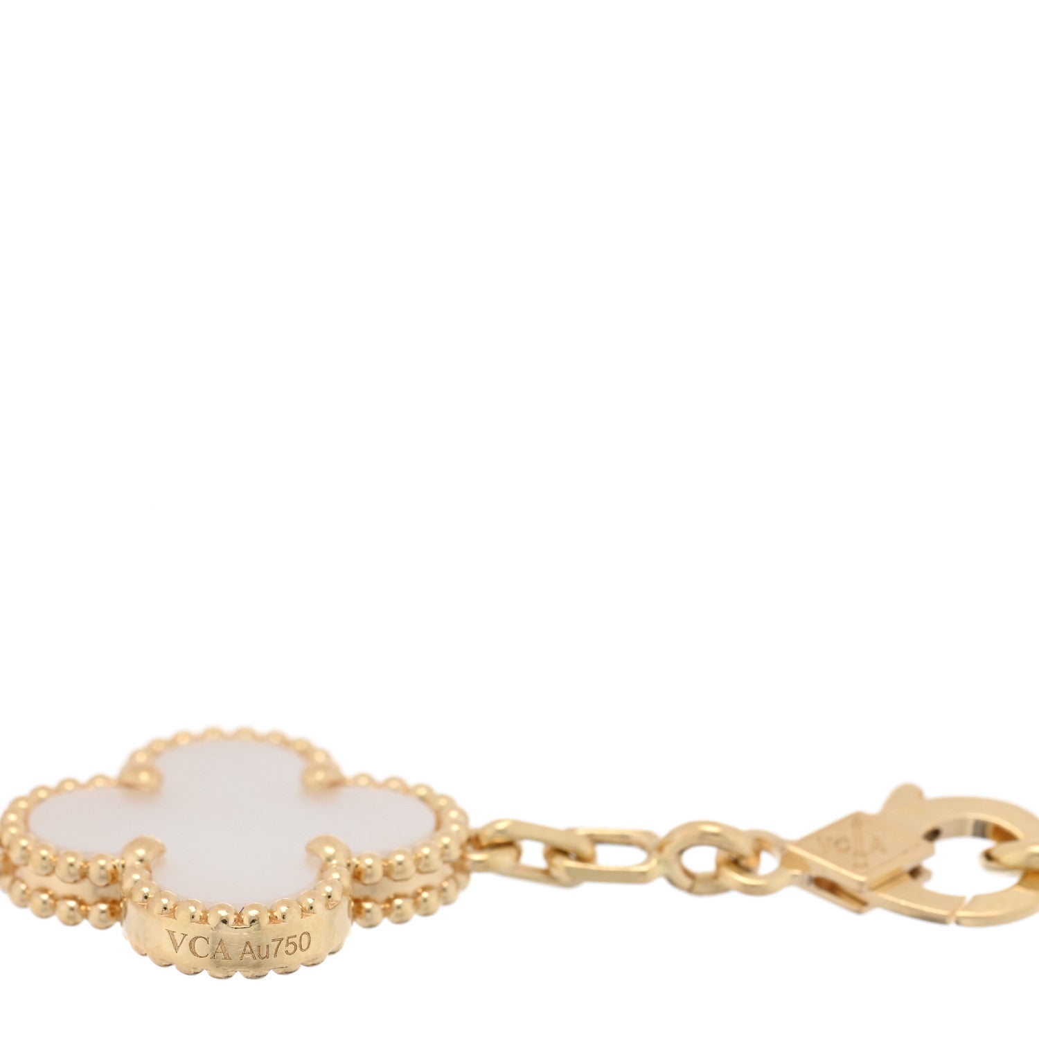 Van Cleef & Arpels 18K Yellow Gold Mother of Pearl 5 Motifs Vintage Alhambra Bracelet 3 of 4