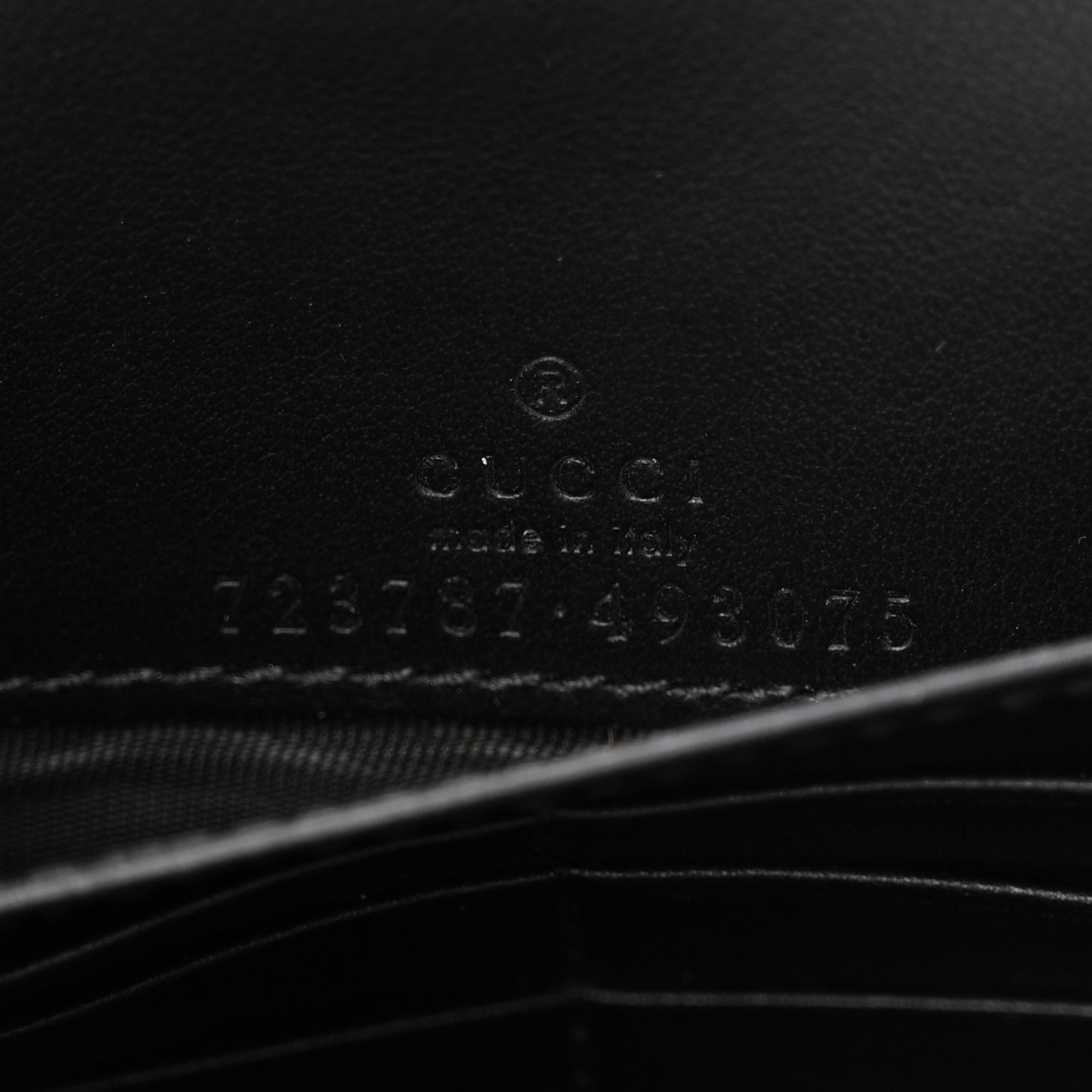 Calfskin GG Matelasse Chain Wallet Black