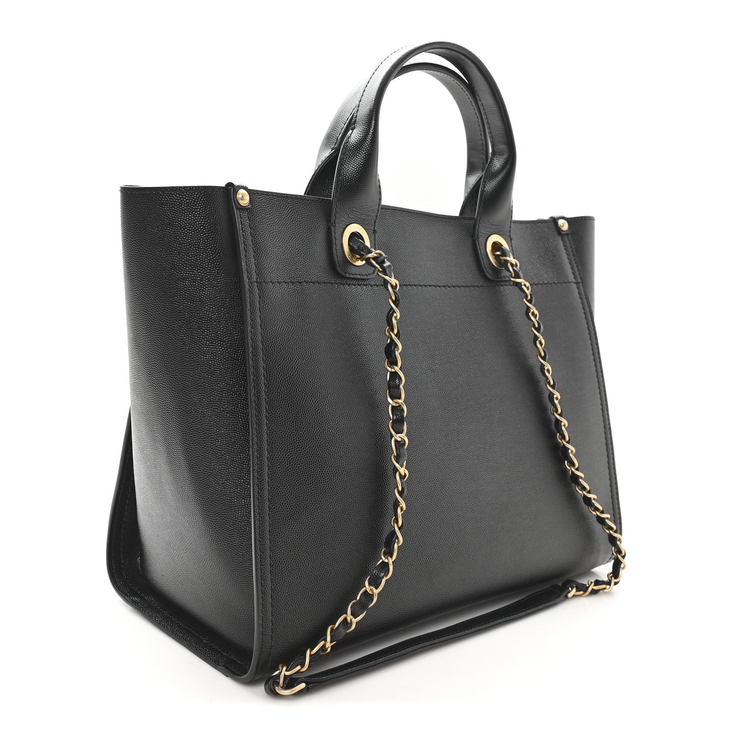 Caviar Small Studded Deauville Tote Black