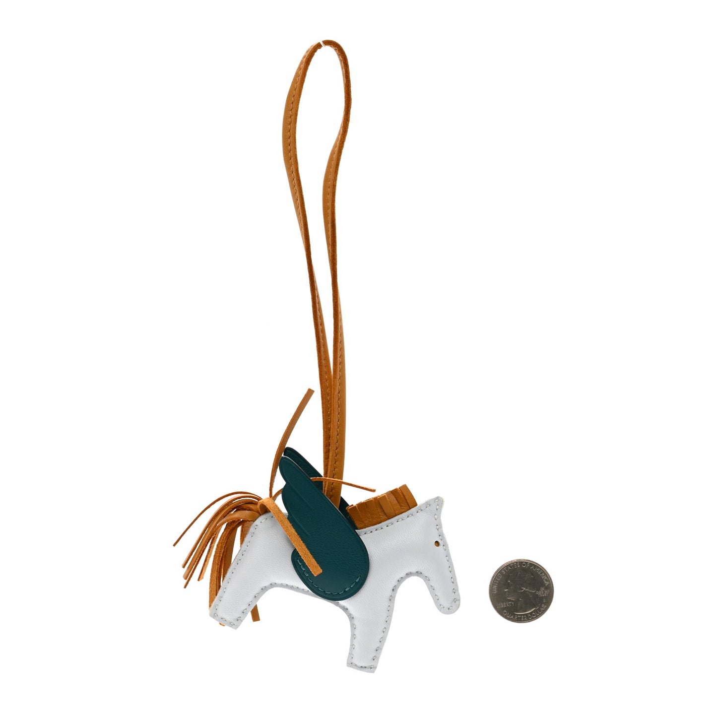 Milo Lambskin Grigri Rodeo Pegase Horse Bag Charm PM Bleu Brume Sesame Vert Bosphore