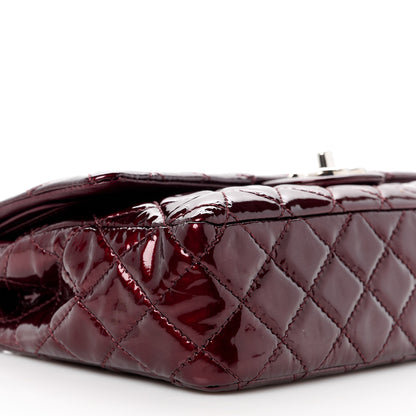 Chanel Patent Calfskin Quilted Medium Double Flap Burgundy 10 of 11