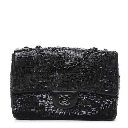 Chanel Sequin Lambskin Medium Moonlight on Water Flap Black 1 of 10