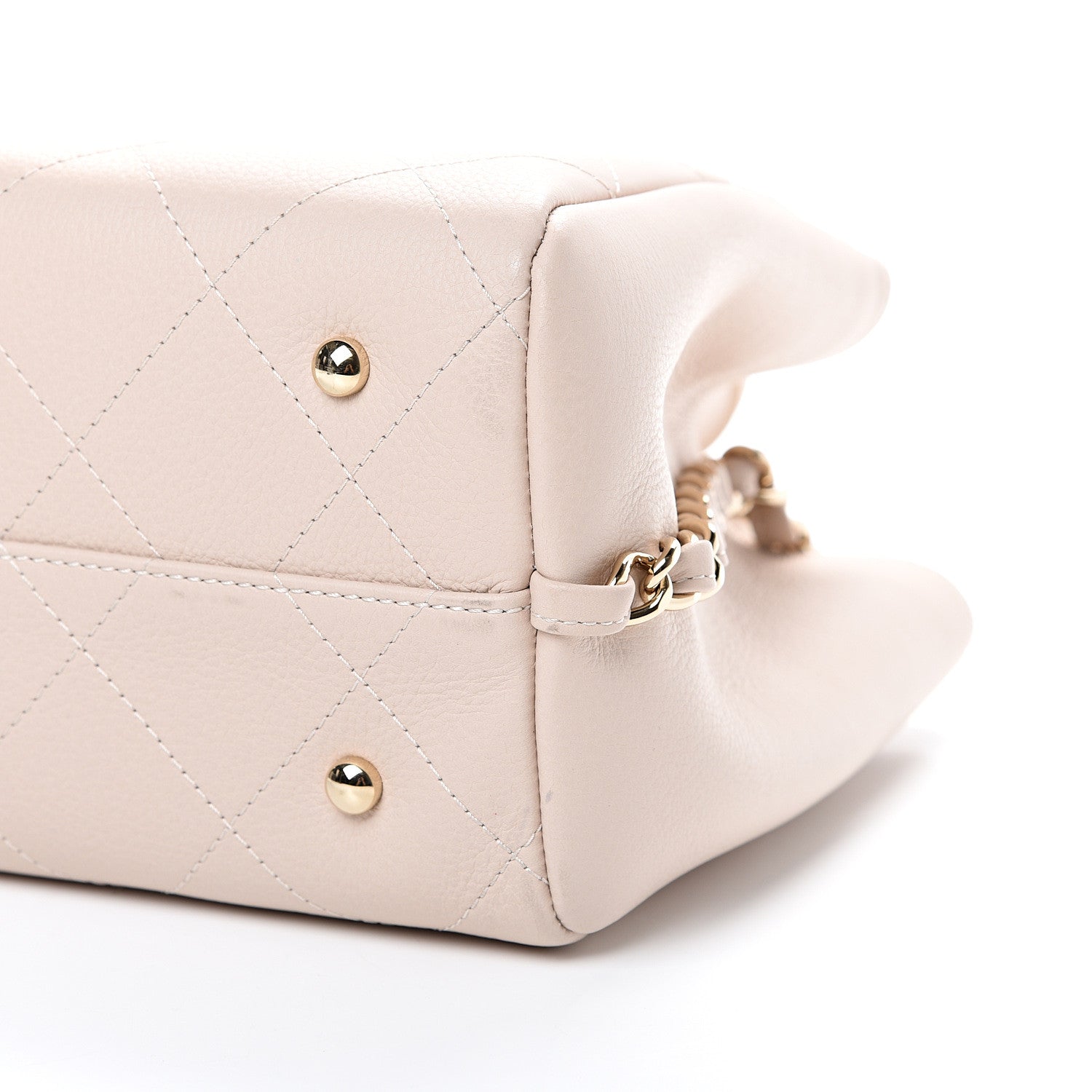 Chanel Bullskin Stitch Small Shopping Tote Light Pink 9 of 11