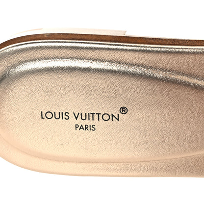 Louis Vuitton Tweed Sequin LV Mare Flat Mule Sandals 39 Light Gold 8 of 8