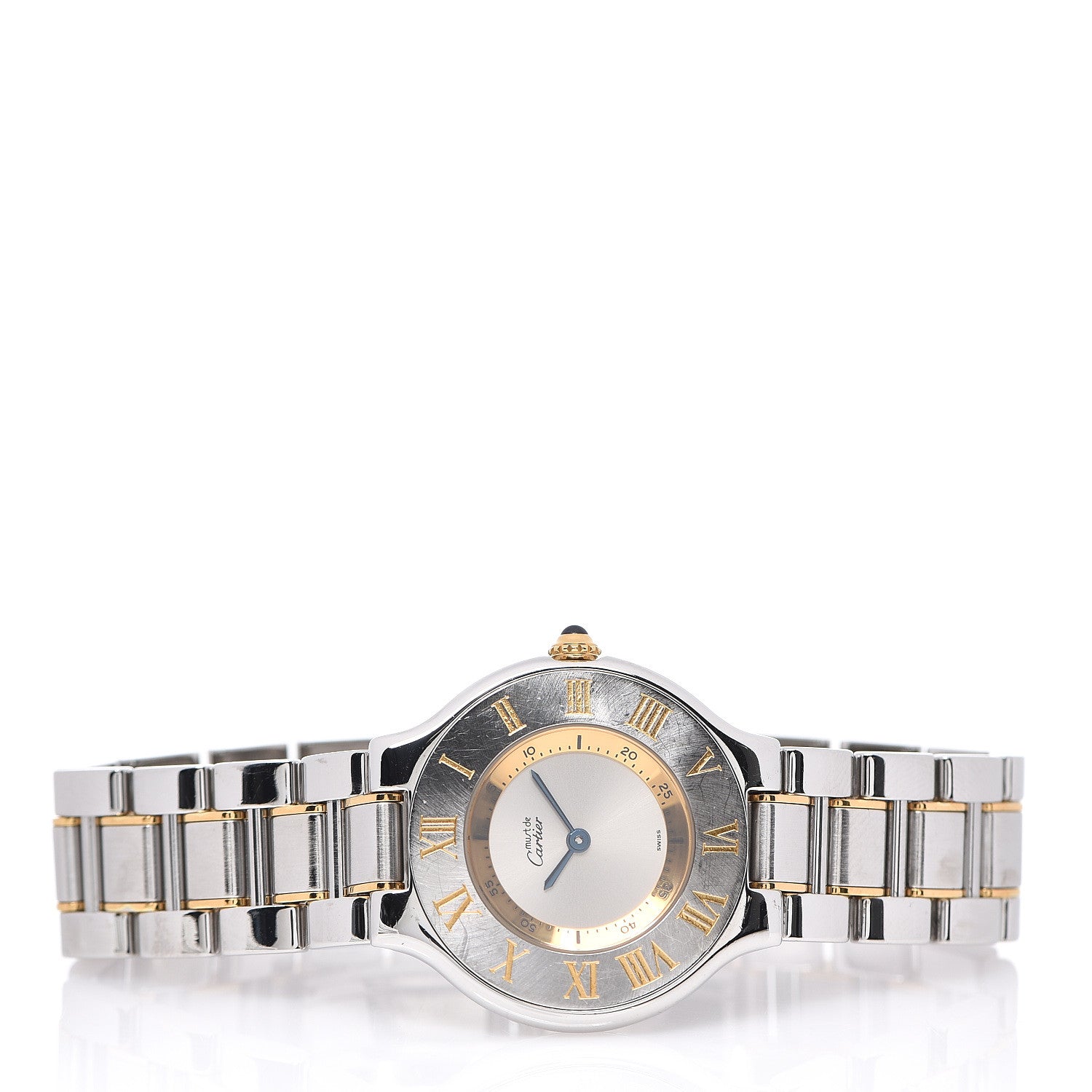 Cartier Stainless Steel 18K Yellow Gold 31mm Must De 21 Quartz Watch 2 of 4