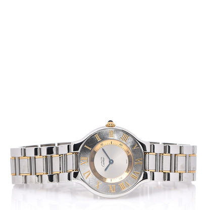 Cartier Stainless Steel 18K Yellow Gold 31mm Must De 21 Quartz Watch 2 of 4