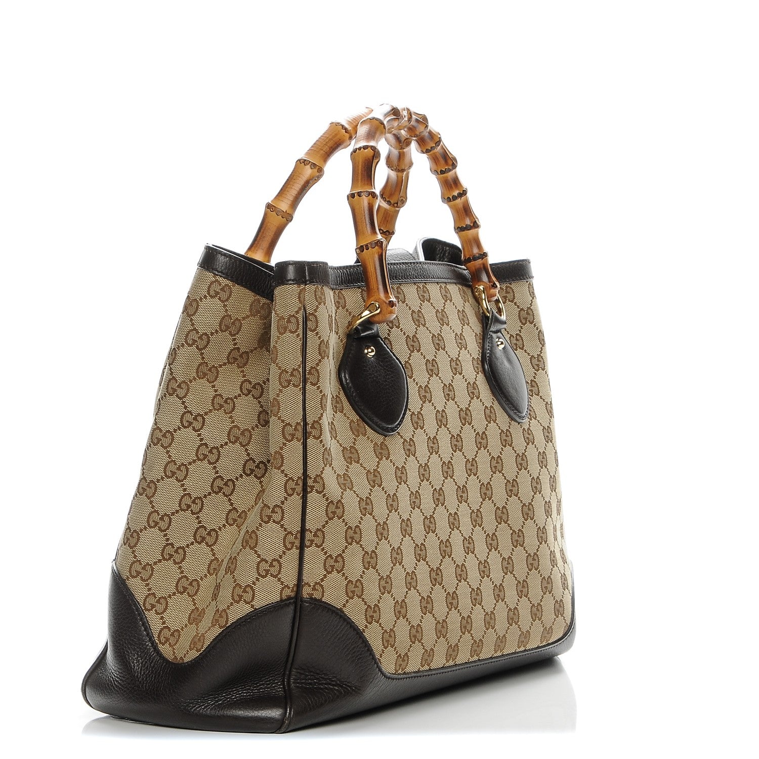 Gucci Monogram Medium Diana Bamboo Top Handle Tote Dark Brown 3 of 6