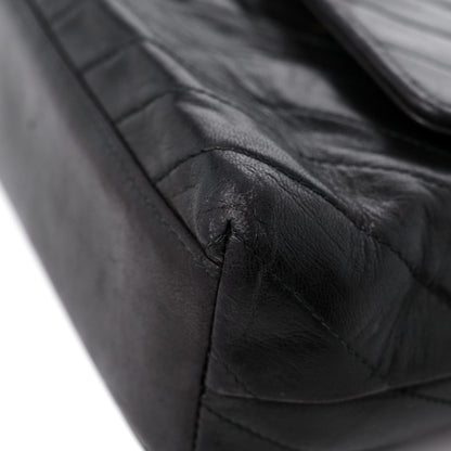 Chanel Lambskin Chevron Quilted Flap Shoulder Bag Black 10 of 15