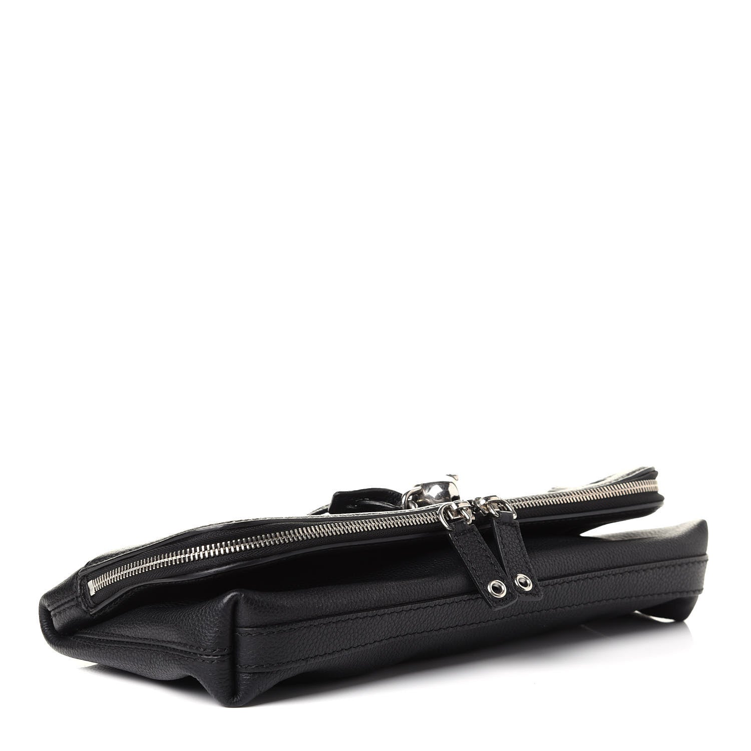 Alexander McQueen Grainy Calfskin Padlock Skull Clutch Black 5 of 8