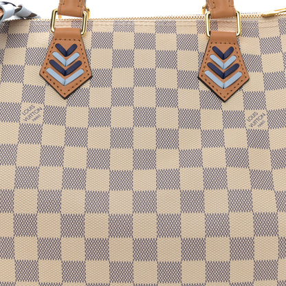 Louis Vuitton Damier Azur Braided Speedy Bandouliere 30 Blue 9 of 12