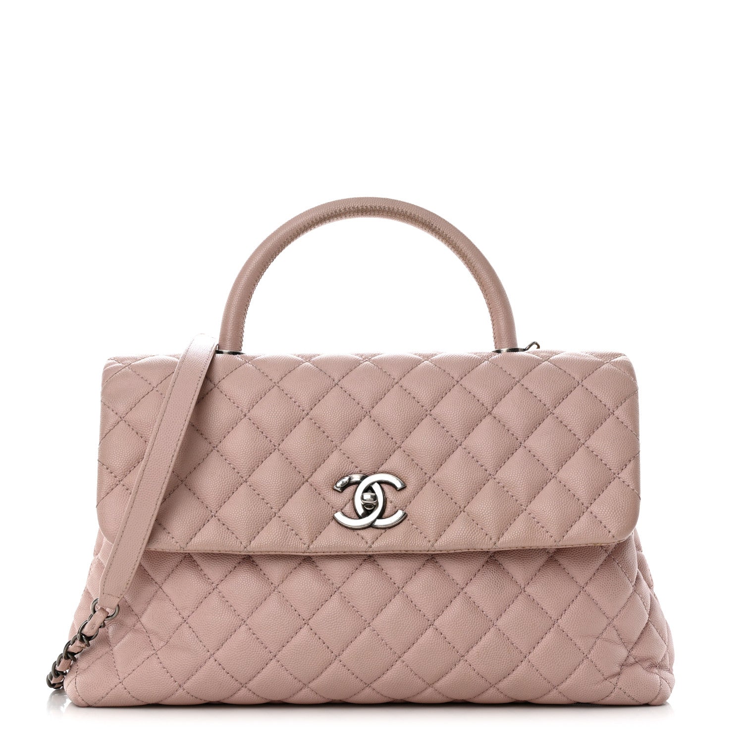 Chanel Caviar Quilted Medium Coco Handle Flap Light Pink 1 of 10