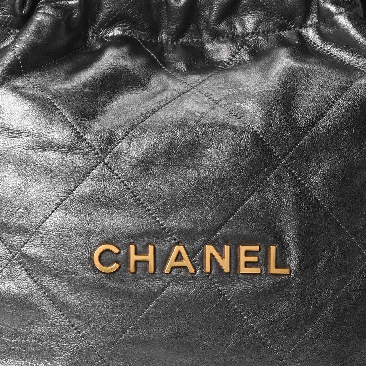 Metallic Calfskin Quilted Small Chanel 22 Ruthenium