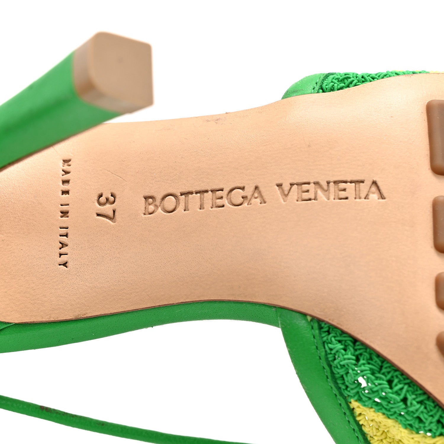 Bottega Veneta Crochet Stretch Ankle Tie Sandals 37 Kiwi Parakeet 7 of 8