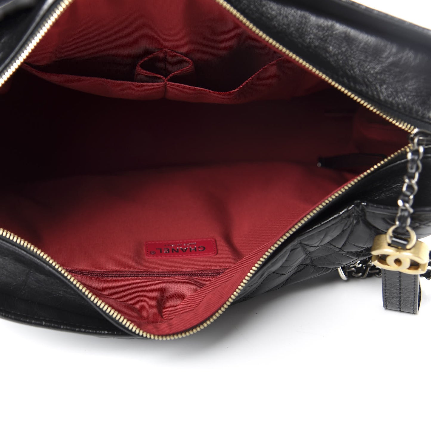 Aged Calfskin Quilted Maxi Gabrielle Hobo Black