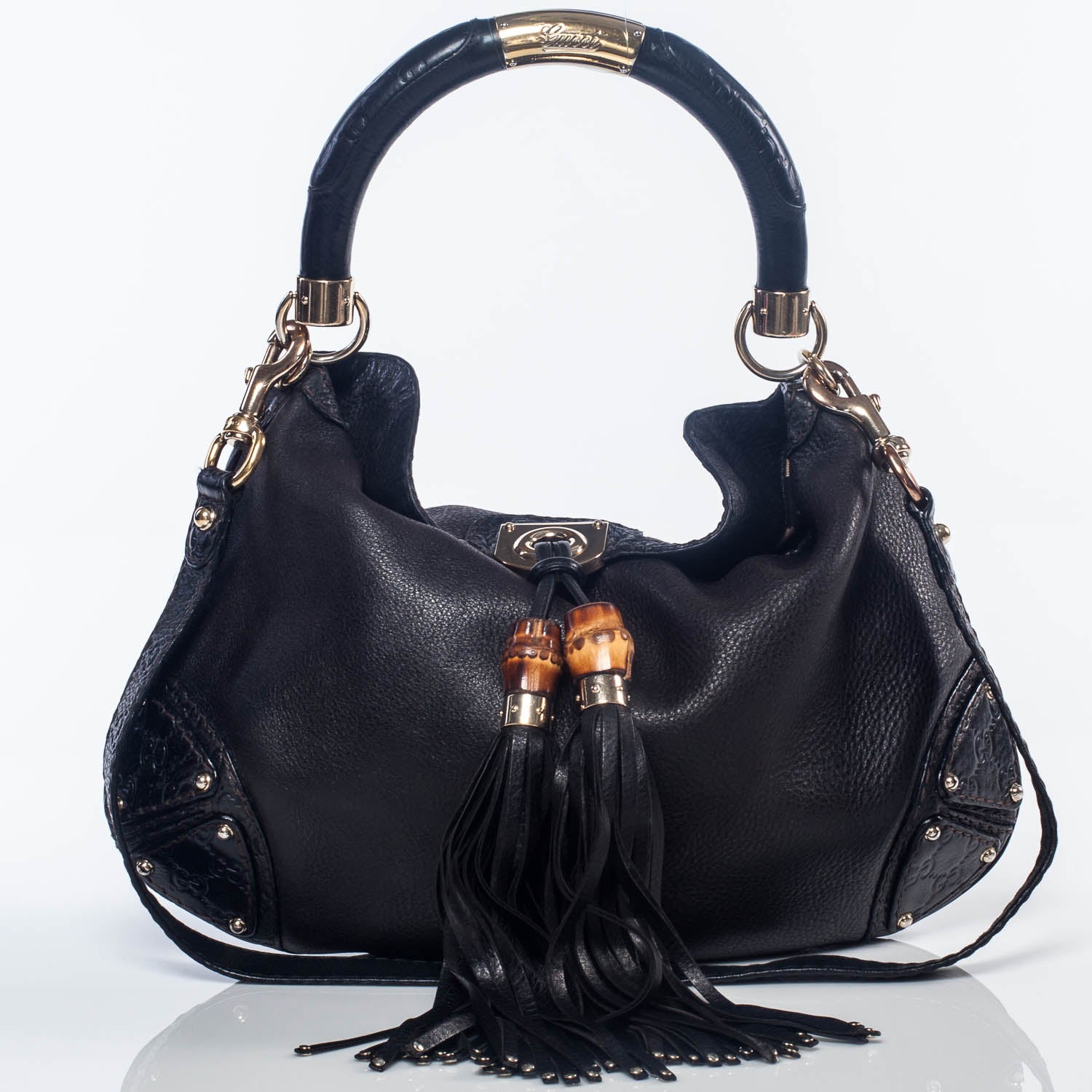 Gucci Leather Small Indy Black 1 of 8