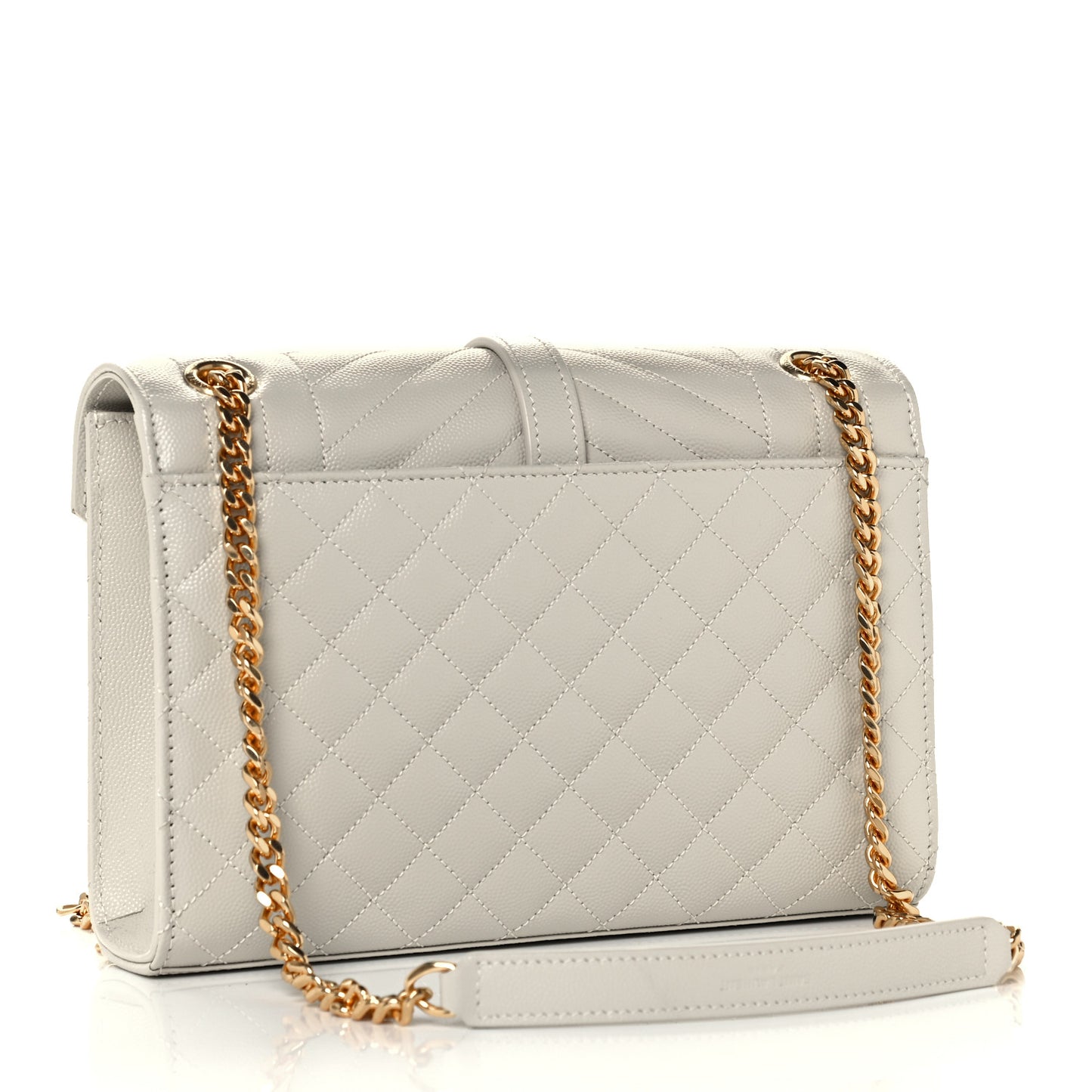 Grain De Poudre Textured Mixed Matelasse Medium Triquilt Monogram Satchel Crema Soft