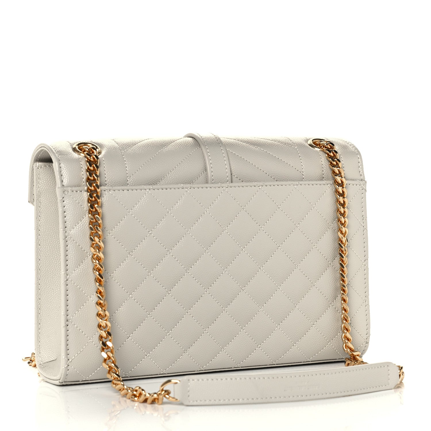 Saint Laurent Grain De Poudre Textured Mixed Matelasse Medium Triquilt Monogram Satchel Crema Soft 3 of 11