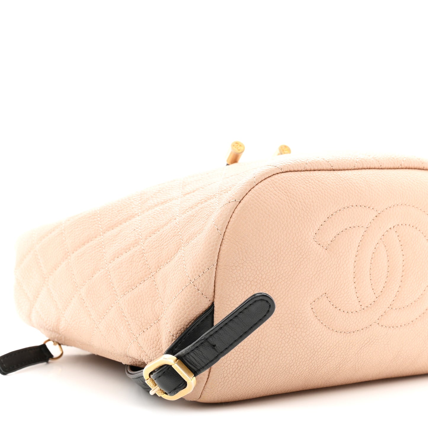 Caviar Quilted Filigree Backpack Beige Black